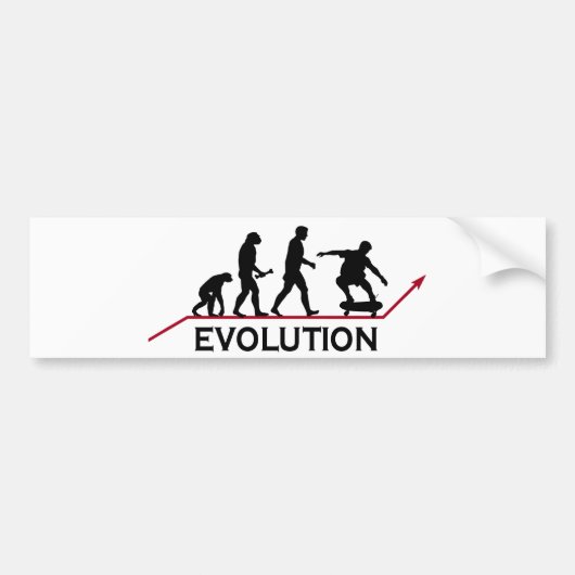 Skateboarding Evolution Autoaufkleber (Vorne)