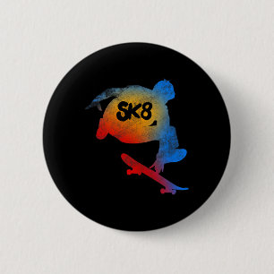 Skateboarding-Evolutions-T-Shirt Cool Sk8 Skater T Button