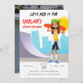 Skateboarding Foto Skate Park Girl Birthday Party Einladung (Vorne/Hinten)