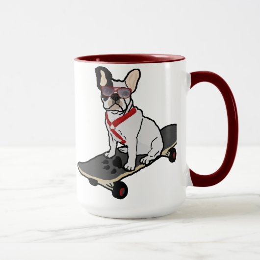 Skateboarding französische Bulldoggen-Tasse Tasse (Rechts)