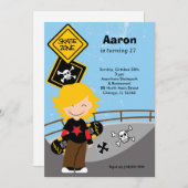 Skateboarding Geburtstag Einladung (Vorne/Hinten)