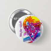 Skateboarding Girl Button (Vorne & Hinten)