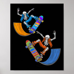 Skateboarding-Grafikdesign Vintage-Skelett Poster