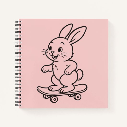 Skateboarding-Hase Notizblock (Vorderseite)