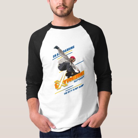 Skateboarding | Herren-3/4-Sieb-Raglan T-Shirt (Vorderseite)
