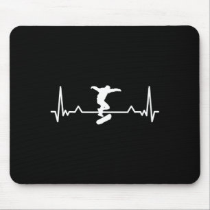 Skateboarding-Herzschlag-Linie Lustiges Geschenk Mousepad