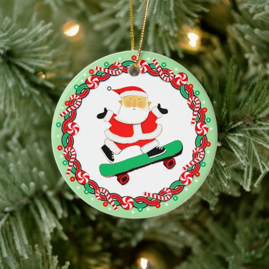 Skateboarding Holiday Geschenk Keramik Ornament (Baum)