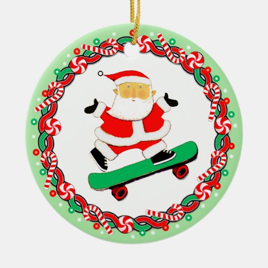 Skateboarding Holiday Geschenk Keramik Ornament (Vorne)