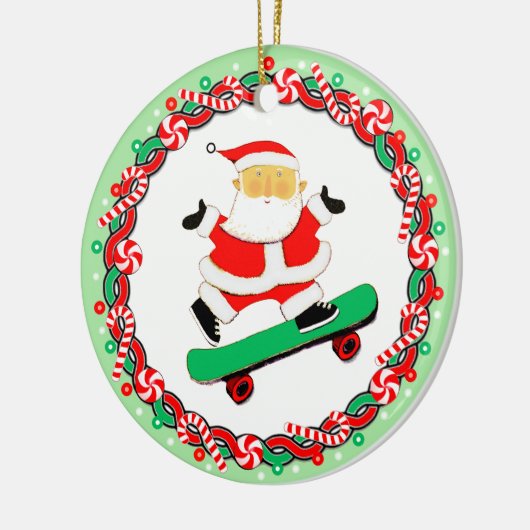 Skateboarding Holiday Geschenk Keramik Ornament (Links)
