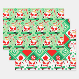 Skateboarding Holiday Geschenkpapier Set