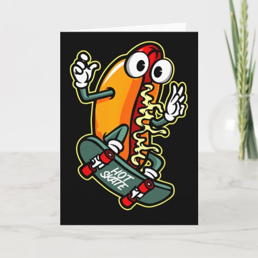 Skateboarding Hot Dog  Karte (Vorderseite)