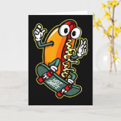 Skateboarding Hot Dog  Karte (Gelbe Blume)