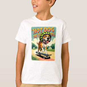 Skateboarding-Hund Sommer Lustig Retro-Strand T-Shirt
