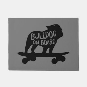 Skateboarding Hunde-Silhouette Bulldog an Bord Fußmatte