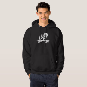 Skateboarding Hunde-Silhouette Bulldog an Bord Hoodie