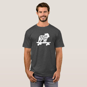 Skateboarding Hunde-Silhouette   Bulldog an Bord T-Shirt
