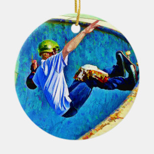 Skateboarding in der Schüssel Keramik Ornament