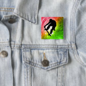 Skateboarding in einem psychedelischen Wirbelsturm Button (Beispiel)