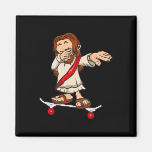 Skateboarding Jesus auf Skateboard Geschenk für Sk Magnet