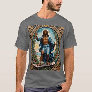 Skateboarding Jesus Heiligen Symbol T-Shirt