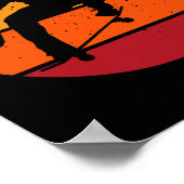 Skateboarding-Junge Trick Retro-Skater Poster (Ecke)