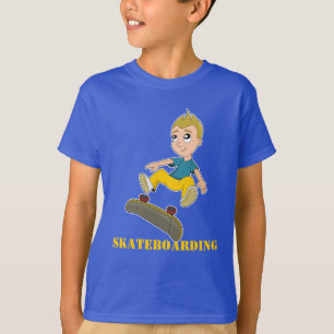 Skateboarding Jungen-Cartoon T - Shirt