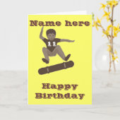 Skateboarding Jungen-Ferse, die Geburtstagskarte Karte (Gelbe Blume)