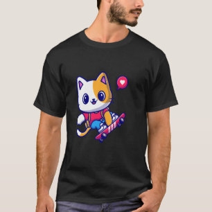 Skateboarding-Katze Skateboarder auf einem Skatebo T-Shirt