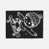 Skateboarding-Kind-Comic-Freizeitsport Fleecedecke (Vorderseite (Horizontal))