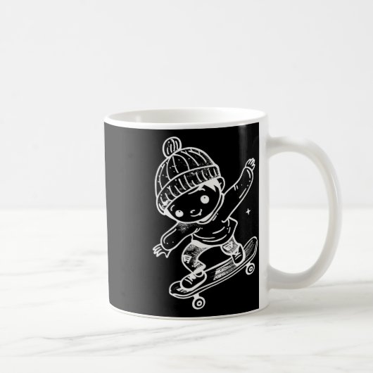 Skateboarding-Kind-Comic-Freizeitsport Kaffeetasse (Rechts)