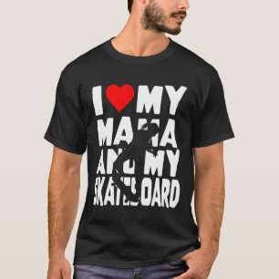Skateboarding Mädchen Thema Ich liebe Mama und mei T-Shirt