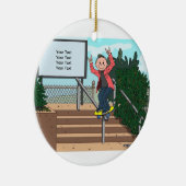 Skateboarding - Mann Keramik Ornament (Rechts)