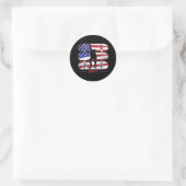 Skateboarding Men - USA American Flag Runder Aufkleber (Tasche)