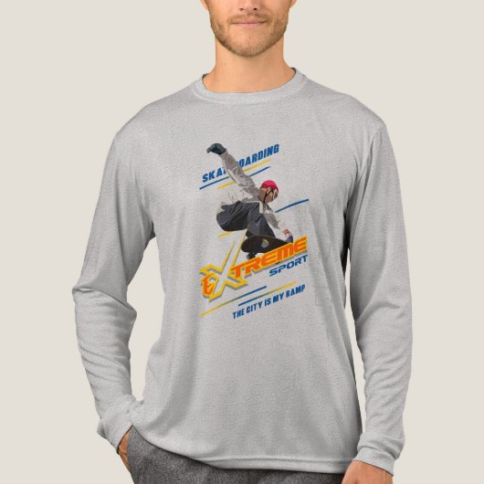 Skateboarding | Men's Long Sleeve Tri-Blend Shirt (Vorderseite)