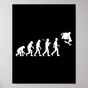 Skateboarding-Menschheit hat sich entwickelt, um h Poster