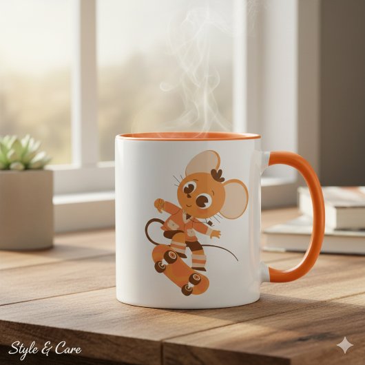 Skateboarding Mouse Combo Mug - Bold & Playful Tasse