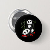 Skateboarding Panda Bär Wild Lustiger Panda Skateb Button (Vorne & Hinten)