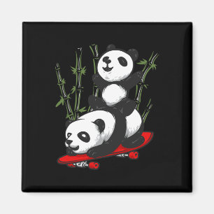 Skateboarding-Panda-Bär-Wilder-lustiger-Panda-Skat Magnet