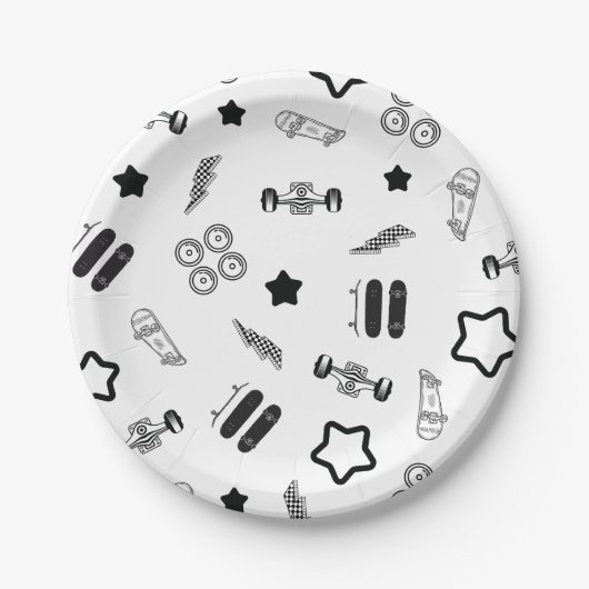 Skateboarding Party Paper Tellers 7" Pappteller (Vorderseite)