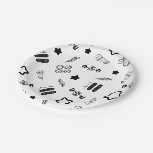 Skateboarding Party Paper Tellers 7" Pappteller (Schrägansicht)