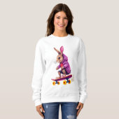Skateboarding Rabbit Hoodie (Vorne ganz)
