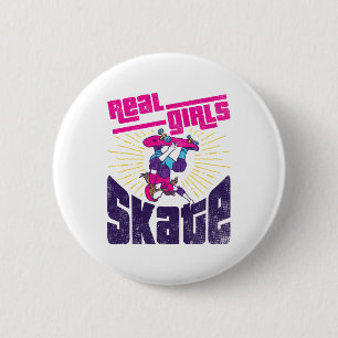 Skateboarding Real Girls Skate Button