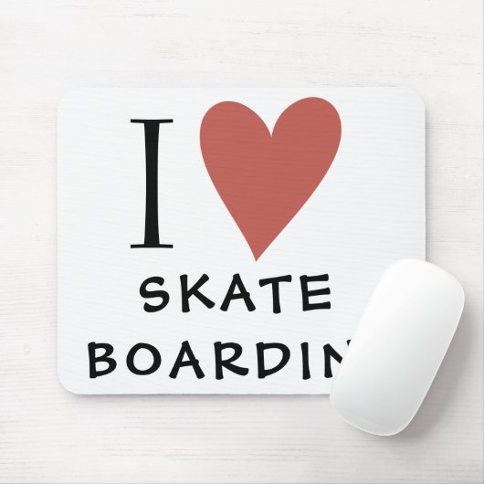 Skateboarding Red Heart Mousepad (Mit Mouse)