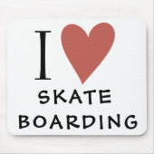 Skateboarding Red Heart Mousepad (Vorne)