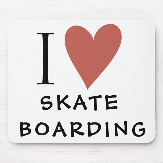 Skateboarding Red Heart Mousepad (Vorne)