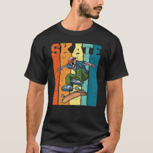 Skateboarding Retro Vintage Skelett Flip Skateboa T-Shirt