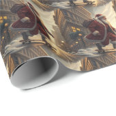 Skateboarding Santa Wrapping Paper Geschenkpapier (Rolleneckpunkt)