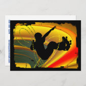 Skateboarding-Silhouette in der Schüssel Einladung (Vorne/Hinten)