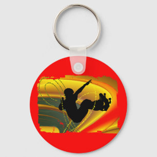 Skateboarding Silhouette in der Schüssel Schlüsselanhänger