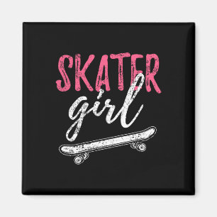 Skateboarding Skateboard Mädchen Vintage Geschenk Magnet